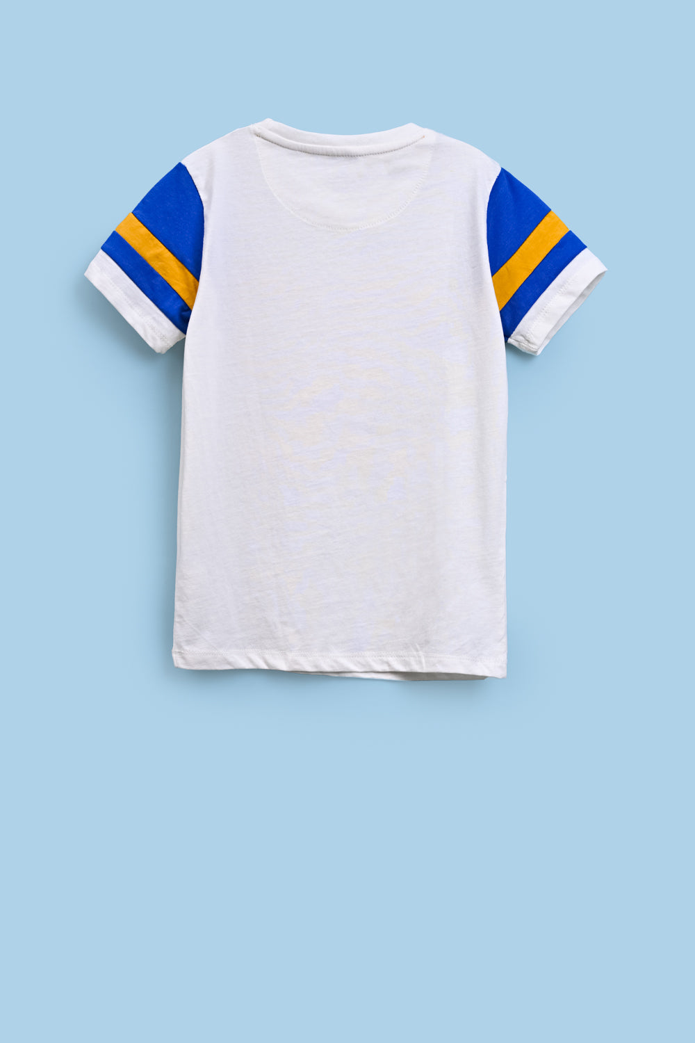 BOYS CONTRAST SLEEVES PATCH TEE
