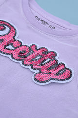 GIRLS FANCY TOP WITH SEQUIN PATCH
