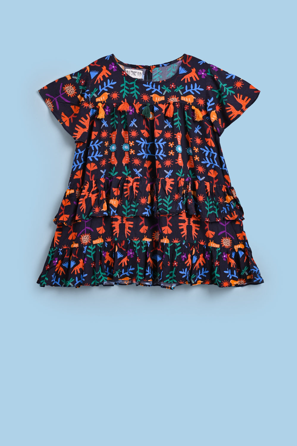 GIRLS PRINTED TOP WITH TASSELS