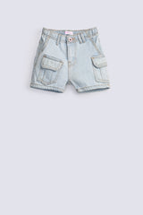 GIRLS CARGO DENIM SHORTS