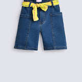 GIRLS LONG POCKET SHORTS WITH BELT