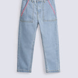 GIRLS EMBROIDERED POCKET DENIM