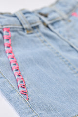 GIRLS EMBROIDERED POCKET DENIM