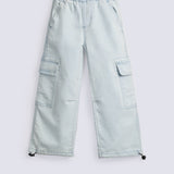 GIRLS LOOSE CARGO DENIM