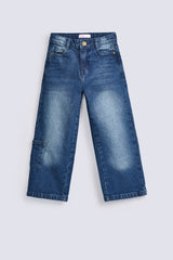 GIRLS LOOSE DENIM WITH POCKET