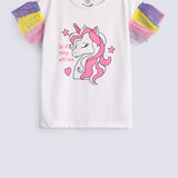 GIRLS UNICORN DROP SHOULDER T SHIRT