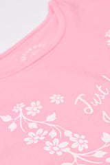 GIRLS DROP SHOULDER T SHIRT WITH FLORAL PRINT