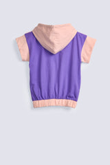 GIRLS COLOR BLOCKING TOP WITH HOOD