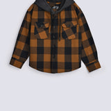 BOYS HOODED CHECKERED SHACKET