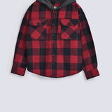 BOYS HOODED CHECKERED SHACKET