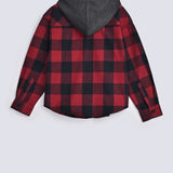 BOYS HOODED CHECKERED SHACKET