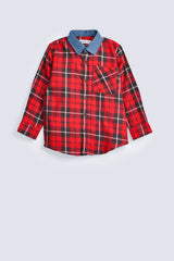 BOYS CONTRAST COLLAR SHIRT