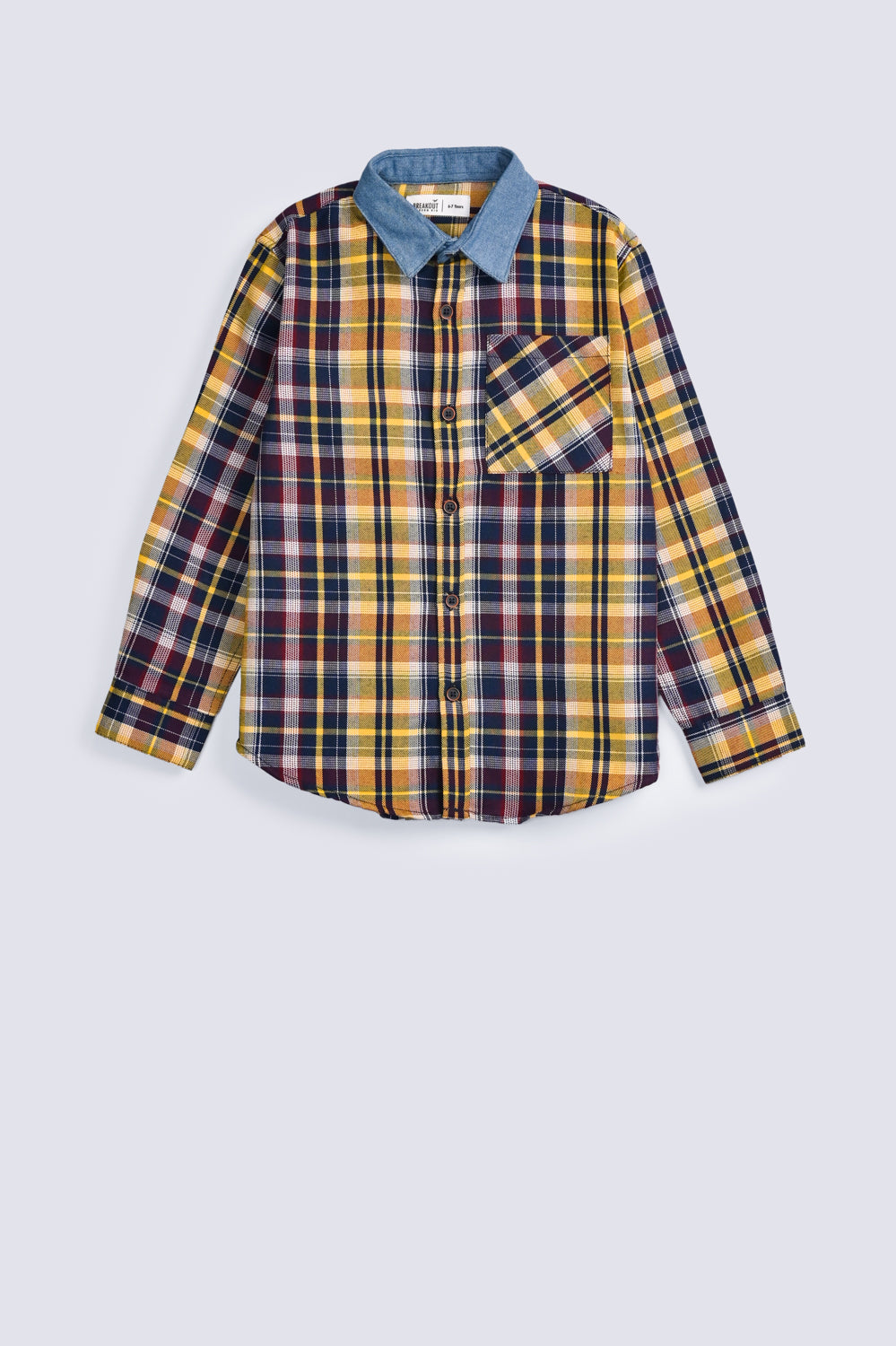 BOYS CONTRAST COLLAR SHIRT