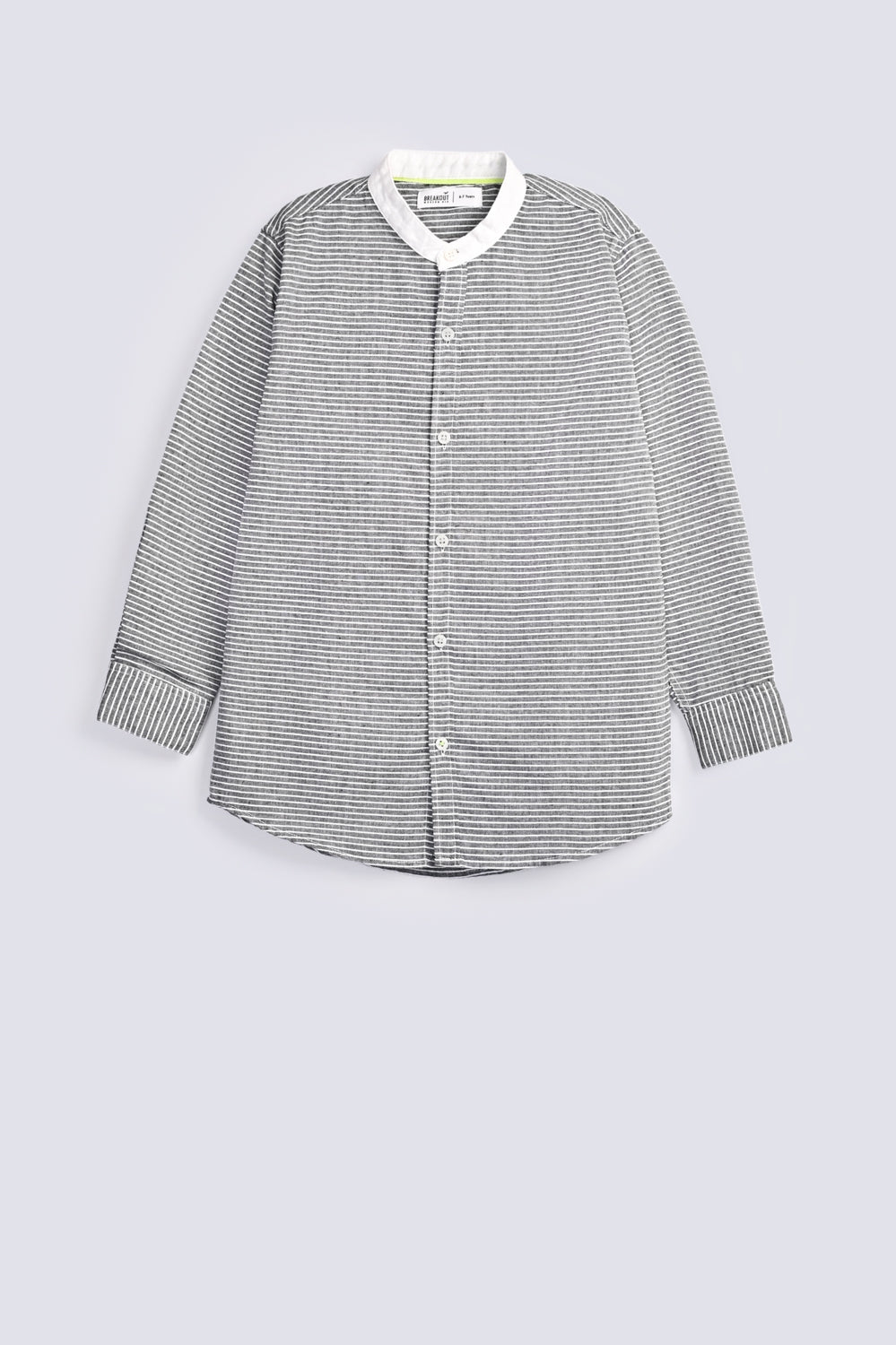 BOYS CONTRAST BAN COLLAR SHIRT