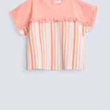 GIRLS DROP SHOULDER STRIPED SHIRT