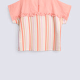 GIRLS DROP SHOULDER STRIPED SHIRT