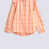 GIRLS CHECKERED BUTTON DOWN TOP