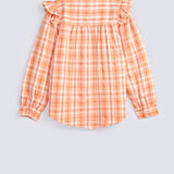 GIRLS CHECKERED BUTTON DOWN TOP