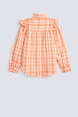 GIRLS CHECKERED BUTTON DOWN TOP