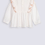 GIRLS SMOCKING TOP WITH LACE