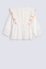 GIRLS SMOCKING TOP WITH LACE