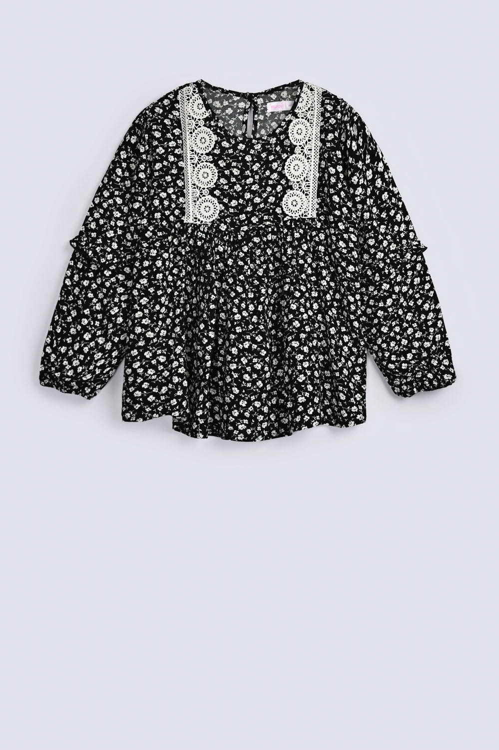 GIRLS FLORAL LACED TOP