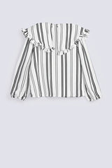 GIRLS STRIPED BUTTON DOWN TOP