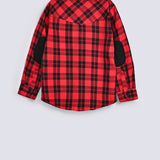 BOYS ELBOW PATCH CHECKERED SHIRT