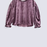 GIRLS EMBELLISHED VELVET TOP