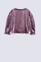 GIRLS EMBELLISHED VELVET TOP