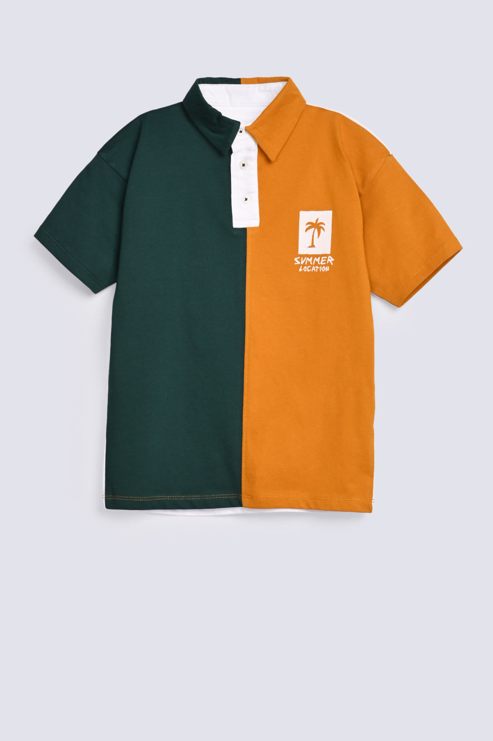 BOYS CONTRAST PANEL POLO