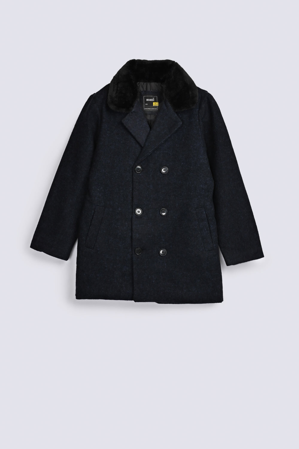 BOYS FUR COLLAR LONG COAT