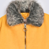 GIRLS COAT WITH FAUX FUR COLLAR