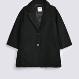 GIRLS LAPEL COLLAR LONG COAT