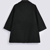 GIRLS LAPEL COLLAR LONG COAT