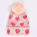 GIRLS JACQUARD CAP WITH POM POM