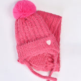 GIRLS WARM SET WITH POM POM