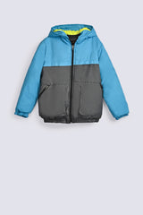 BOYS COLOR BLOCK PUFFER JACKET