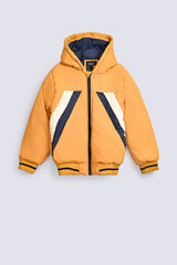 BOYS CONTRAST PANEL PUFFER JACKET