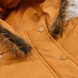 GIRLS LONG PUFFER JACKET WITH FUR HOOD