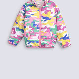 GIRLS PRINTED PUFFER JACKET WITH HOOD