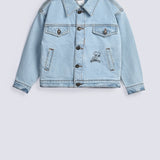 GIRLS DROP SHOULDER SNOOPY DENIM JACKET