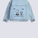 GIRLS DROP SHOULDER SNOOPY DENIM JACKET