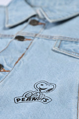 GIRLS DROP SHOULDER SNOOPY DENIM JACKET