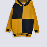 BOYS BLOCK PATTERN HOODED SWEATER