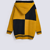 BOYS BLOCK PATTERN HOODED SWEATER