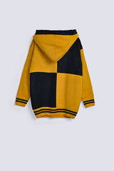 BOYS BLOCK PATTERN HOODED SWEATER