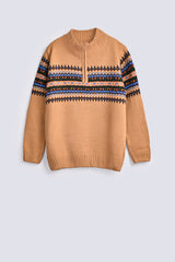 BOYS MOCK ZIPPER SWEATER