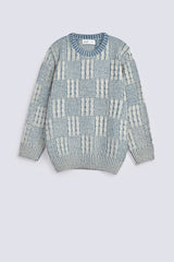 BOYS MELANGE CABLE KNIT SWEATER