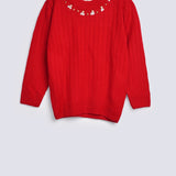 GIRLS TURKISH ACRYLIC EMBELLISHED SWEATER